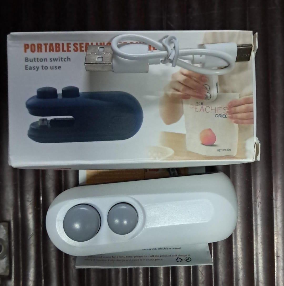 Portable Mini Sealing Machine 2 in 1 USB Rechargeable Magnetic Bag Sealer Heat Seal with