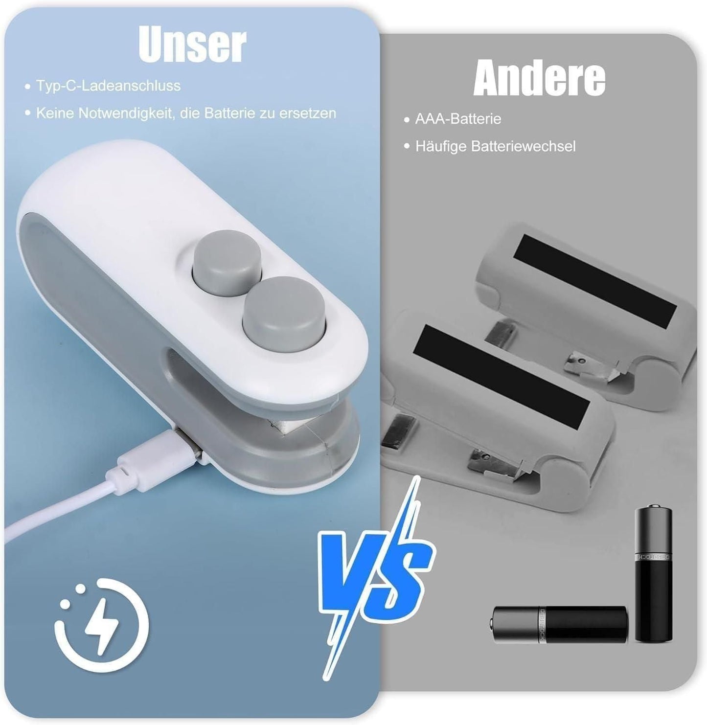 Portable Mini Sealing Machine 2 in 1 USB Rechargeable Magnetic Bag Sealer Heat Seal with